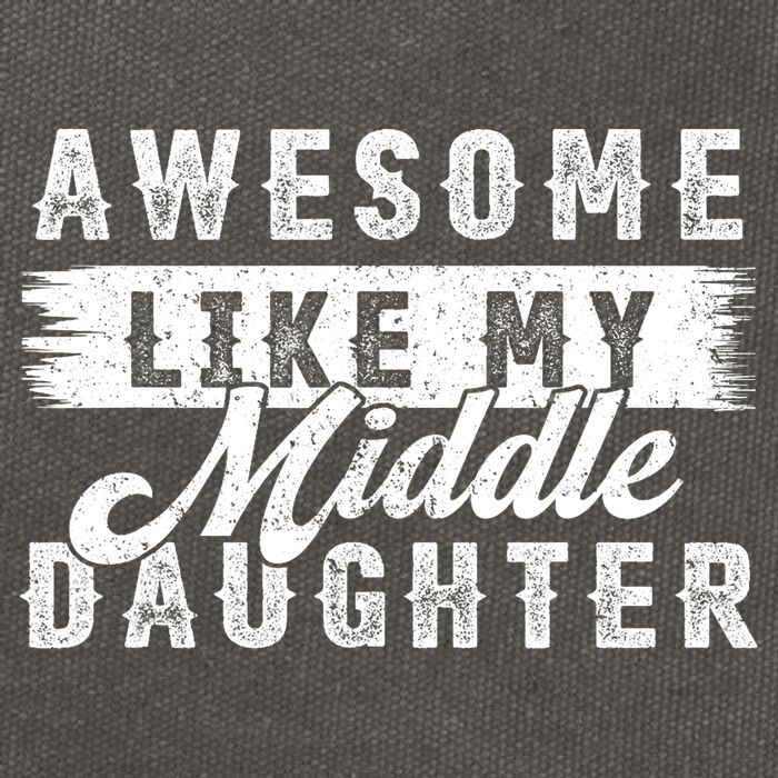 Awesome Like My Middle Daughter Retro Funny Fathers Day Cotton Canvas Backpack