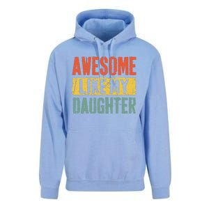 Awesome Like My Daughter Retro Man Dad Funny Fathers Day Unisex Surf Hoodie