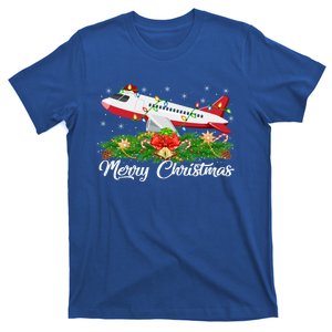 Airplane Lover Matching Santa Hat Airplane Christmas Gift T-Shirt