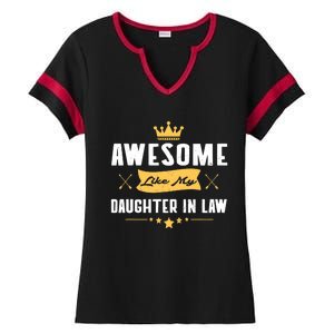 Awesome Like My Daughter In Law FatherS Day Ladies Halftime Notch Neck Tee