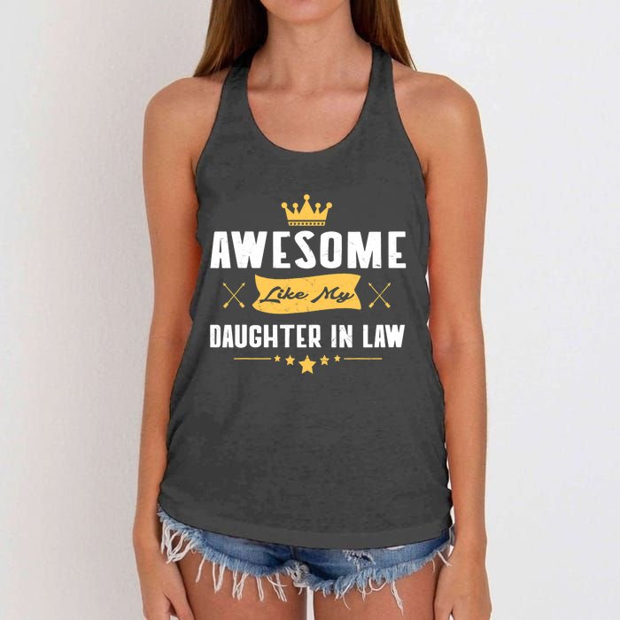 Awesome Like My Daughter In Law FatherS Day Women's Knotted Racerback Tank