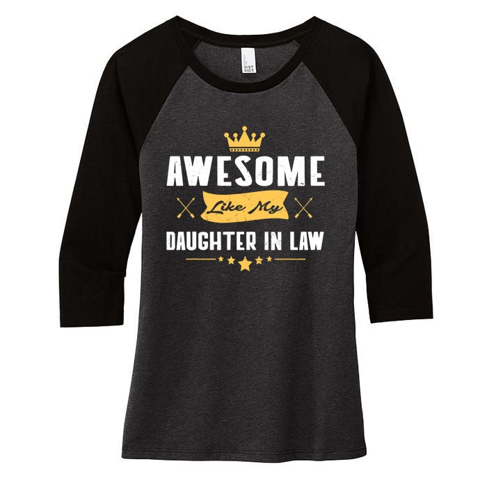 Awesome Like My Daughter In Law FatherS Day Women's Tri-Blend 3/4-Sleeve Raglan Shirt