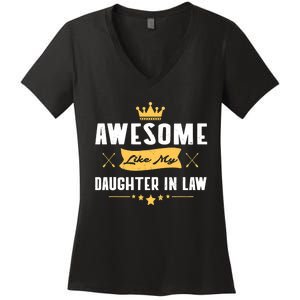 Awesome Like My Daughter In Law FatherS Day Women's V-Neck T-Shirt