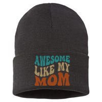 Awesome Like My Mom Daughter And Son Matching Vintage Sustainable Knit Beanie