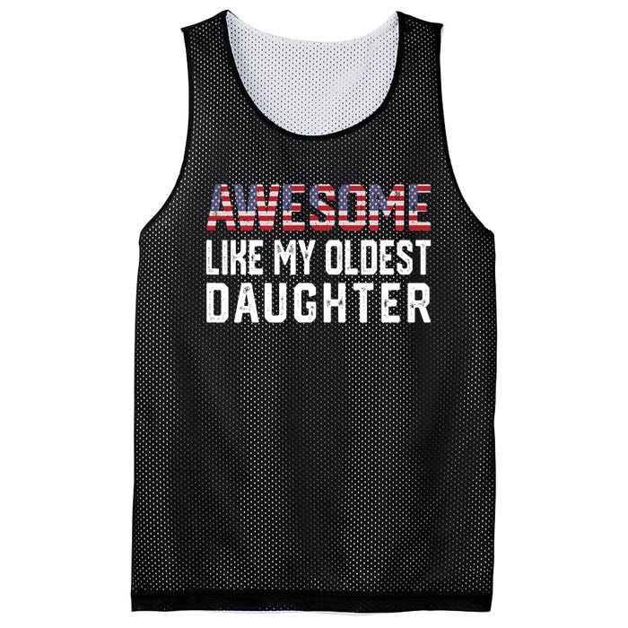 Awesome Like My Oldest Daughter Funny Father Mom Dad Joke Mesh Reversible Basketball Jersey Tank