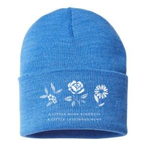 A Little More Kindness A Little Less Judgegift Flower Gift Sustainable Knit Beanie