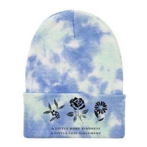 A Little More Kindness A Little Less Judgegift Flower Gift Tie Dye 12in Knit Beanie