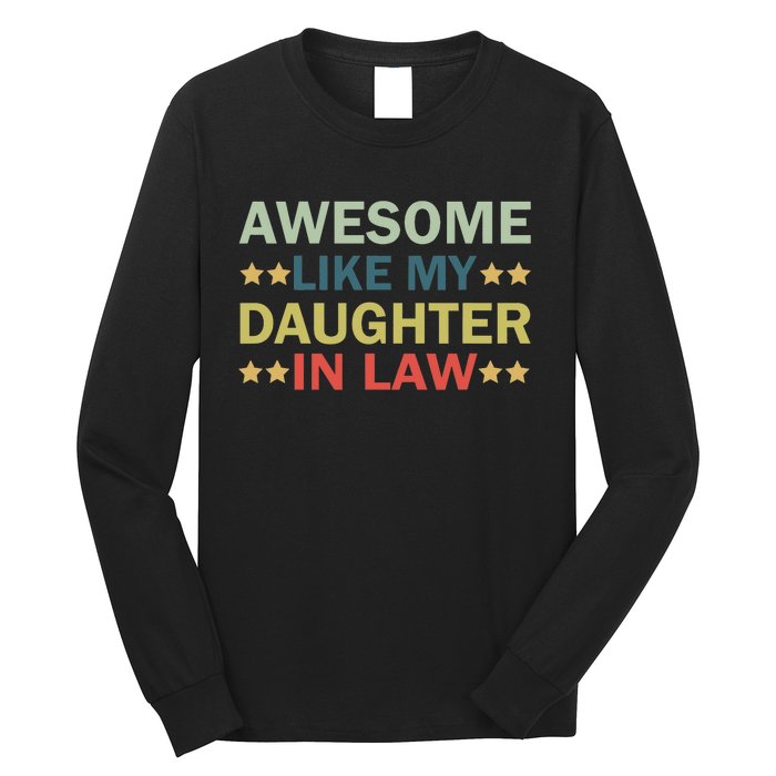 Awesome Like My Daughter In Law Family Lovers Retro Vintage Long Sleeve Shirt