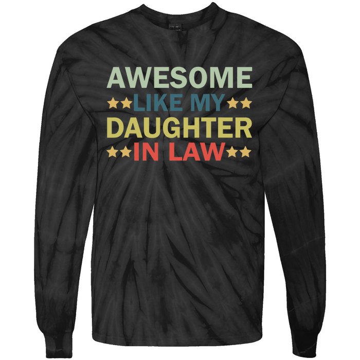 Awesome Like My Daughter In Law Family Lovers Retro Vintage Tie-Dye Long Sleeve Shirt