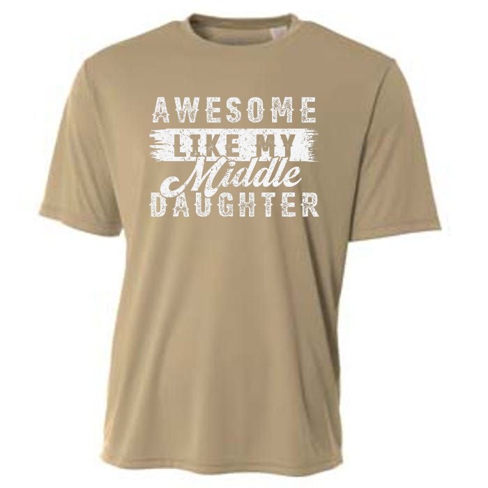 Awesome Like My Middle Daughter Retrofunny Fathers Day Cooling Performance Crew T-Shirt