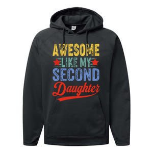 Awesome Like My Second Daughter 2nd Funny Mom Dad Sayings Performance Fleece Hoodie