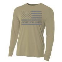 Awesome Like My Daughter Usa Flag 4th Of July Parents Day Cooling Performance Long Sleeve Crew