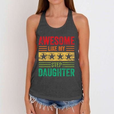 Awesome Like My Step Daughter Vintage Parents FatherS Day Women's Knotted Racerback Tank