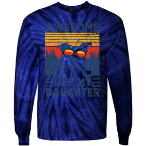 Awesome Like My Daughter Best Pitbull Dad Ever Pitbull Tie-Dye Long Sleeve Shirt