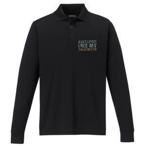 Awesome Like my Daughter Dad Gift Papa Father Day Performance Long Sleeve Polo