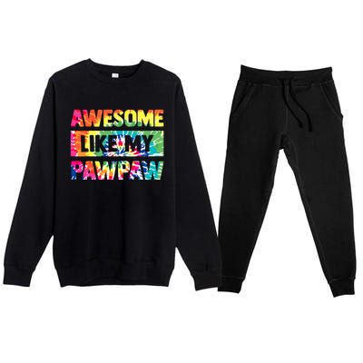 Awesome Like My Pawpaw Fathers Day Family Premium Crewneck Sweatsuit Set