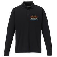 Awesome Like My Daughter Funny Father's Day from daughter Performance Long Sleeve Polo