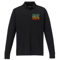 Awesome Like My Teenage Daughter FatherS Day Performance Long Sleeve Polo