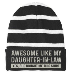 Awesome Like My Daughter In Law Yes She Bought Me This Striped Beanie with Solid Band