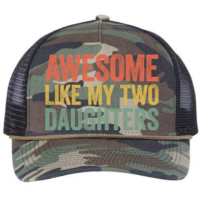 Awesome Like My Two Daughters Gift Fathers Day Gift Great Gift Retro Rope Trucker Hat Cap