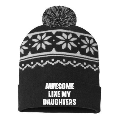 Awesome Like My Daughters Mother's Day Father's Day Mom Girl Dad USA-Made Snowflake Beanie