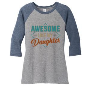 Awesome Like My Daughter For Dad On Fathers Day Women's Tri-Blend 3/4-Sleeve Raglan Shirt