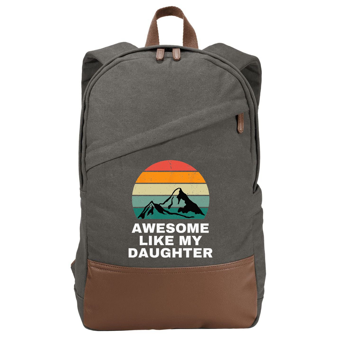 Awesome Like My Daughter Gift Funny Father's Day Cotton Canvas Backpack