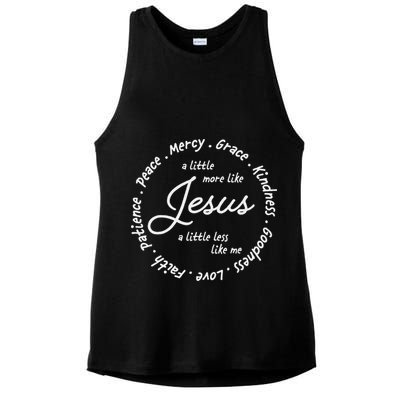 A Little More Like Jesus A Little Less Like Me Ladies PosiCharge Tri-Blend Wicking Tank
