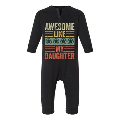 Awesome Like My Daughter | Funny Vintage Father Mom Dad Joke Infant Fleece One Piece