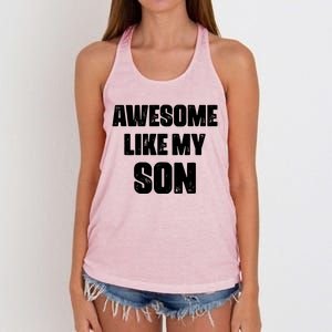 Awesome Like My Son Mother's Day Father's Day Boy Mom Dad Women's Knotted Racerback Tank