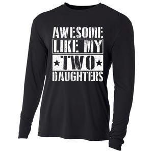 Awesome Like My Two Daughters Fathers Day Cooling Performance Long Sleeve Crew