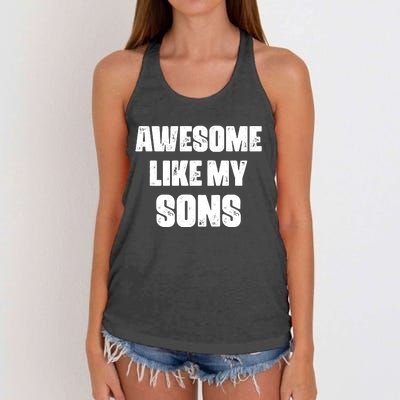 Awesome Like My Sons Mother's Day Father's Day Mom Of Boys Dad Women's Knotted Racerback Tank