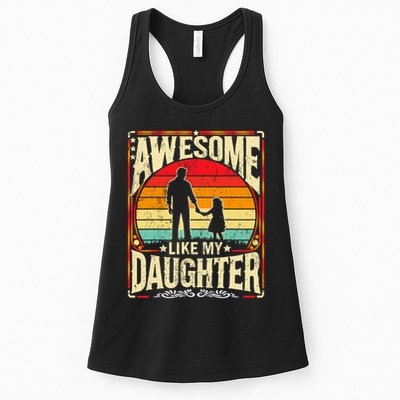 Awesome Like My Daughter Funny Father's Day For Dad Vintage Womens Tank Top