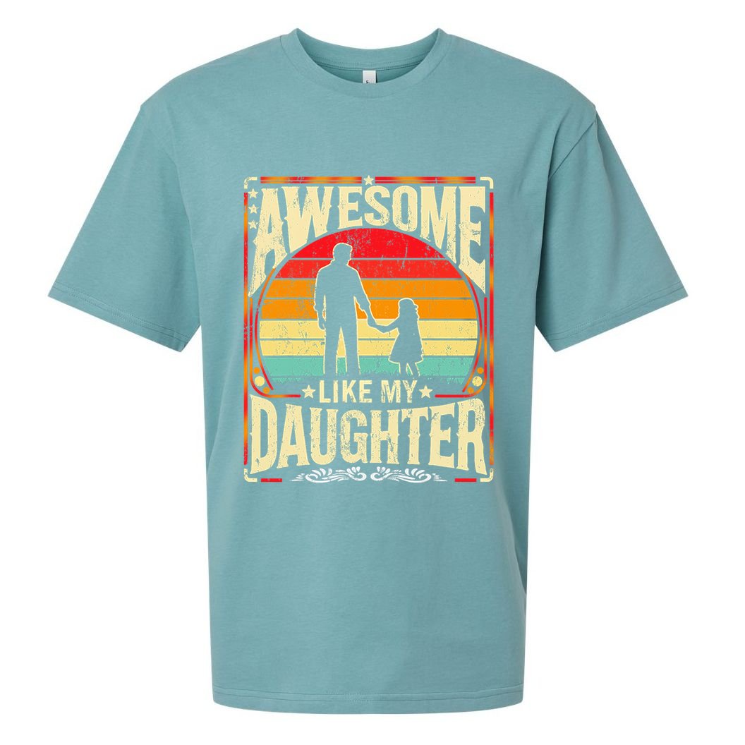 Awesome Like My Daughter Funny Father's Day For Dad Vintage Sueded Cloud Jersey T-Shirt