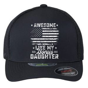 Awesome Like My Bonus Daughter Usa Flag 4th Of July Tees Flexfit Unipanel Trucker Cap