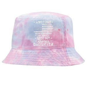 Awesome Like My Bonus Daughter Usa Flag 4th Of July Tees Tie-Dyed Bucket Hat