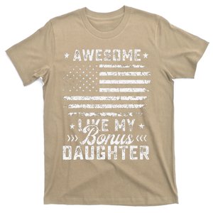 Awesome Like My Bonus Daughter Usa Flag 4th Of July Tees T-Shirt