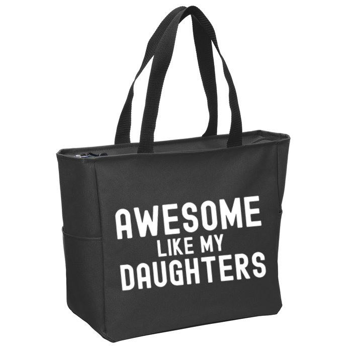Awesome Like My Daughters | Fathers Day Dad And Daughter Zip Tote Bag