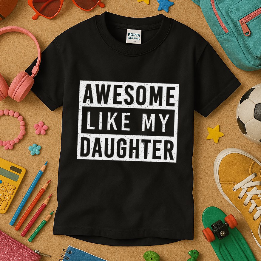 Awesome Like My Daughter FatherS Day Vintage Retro Dad Girl Kids T-Shirt