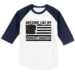 Awesome Like My Youngest Daughter MotherS Day FatherS Day Baseball Sleeve Shirt