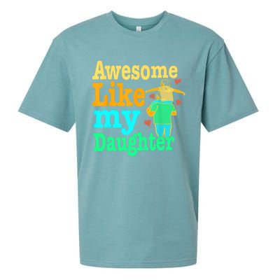 Awesome Like My Daughter Happy Dad Funny Dad Sueded Cloud Jersey T-Shirt