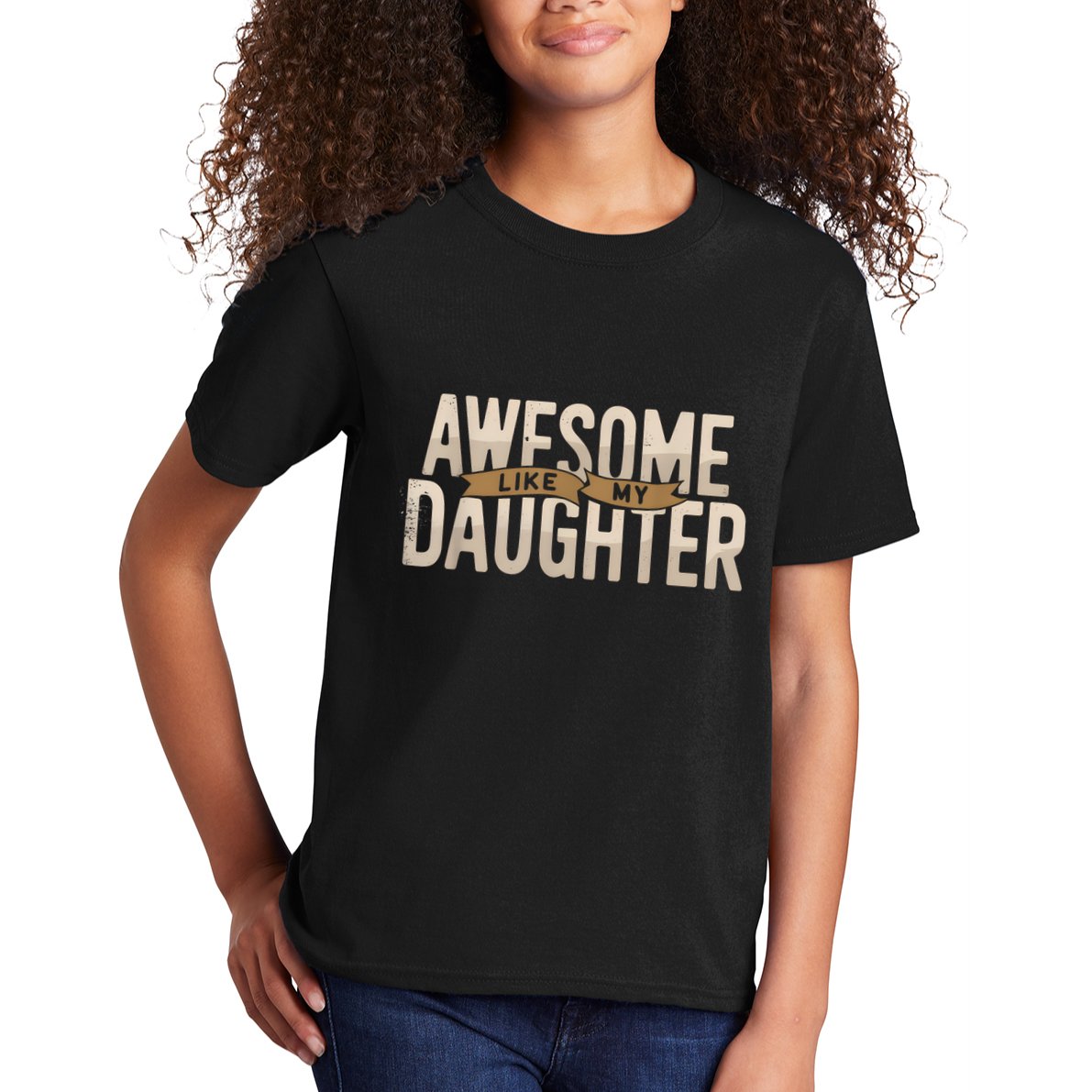 Awesome Like My Daughter Funny Fathers Day Gift Dad Kids T-Shirt
