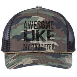 Awesome Like My Daughter Gifts Man Funny Dad Fathers Day Retro Rope Trucker Hat Cap