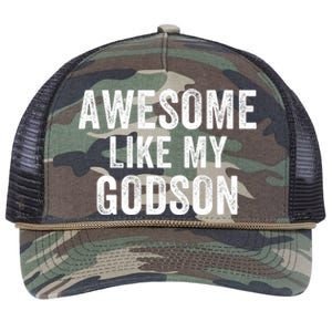 Awesome Like My Godson Funny Godfather Funny Godmother Godparent Baptism Retro Rope Trucker Hat Cap