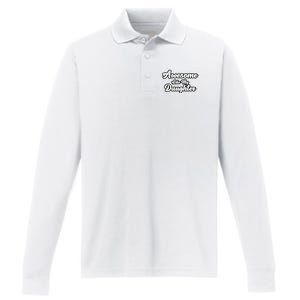 Awesome Like My Daughter Father Dad Performance Long Sleeve Polo