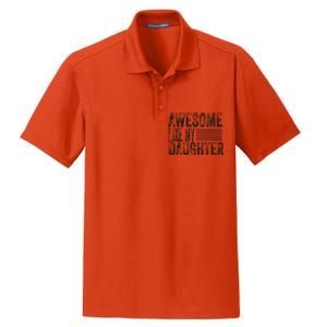 Awesome Like My Daughter Retro Man Dad Funny Fathers Dry Zone Grid Polo