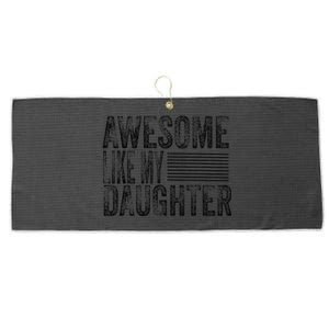 Awesome Like My Daughter Retro Man Dad Funny Fathers Large Microfiber Waffle Golf Towel