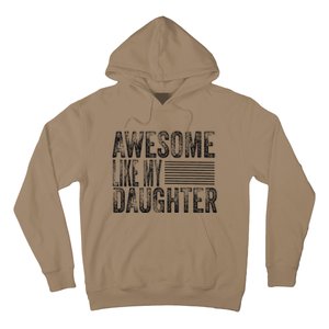 Awesome Like My Daughter Retro Man Dad Funny Fathers Hoodie