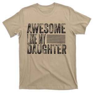 Awesome Like My Daughter Retro Man Dad Funny Fathers T-Shirt