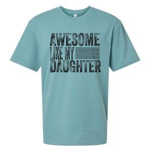 Awesome Like My Daughter Retro Man Dad Funny Fathers Sueded Cloud Jersey T-Shirt